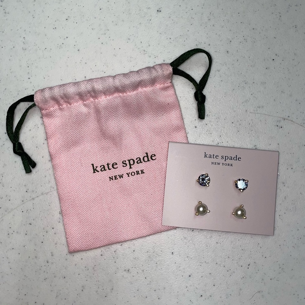 Kate Spade‎ Pearl and Crystal Stud Earrings